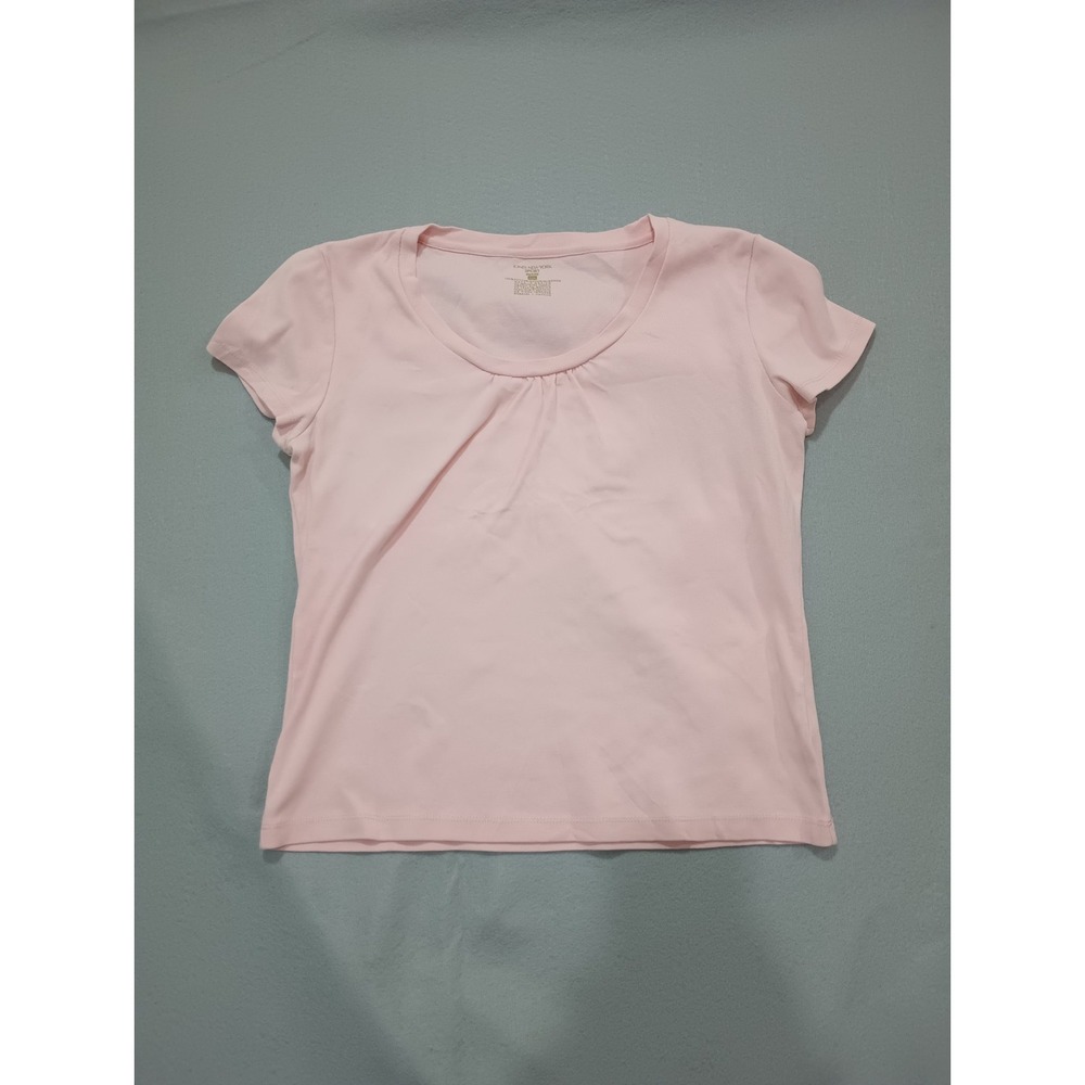 Jones New York Sport Petite Large Pink Short Sleeve Scoop Neck Cotton Top PL